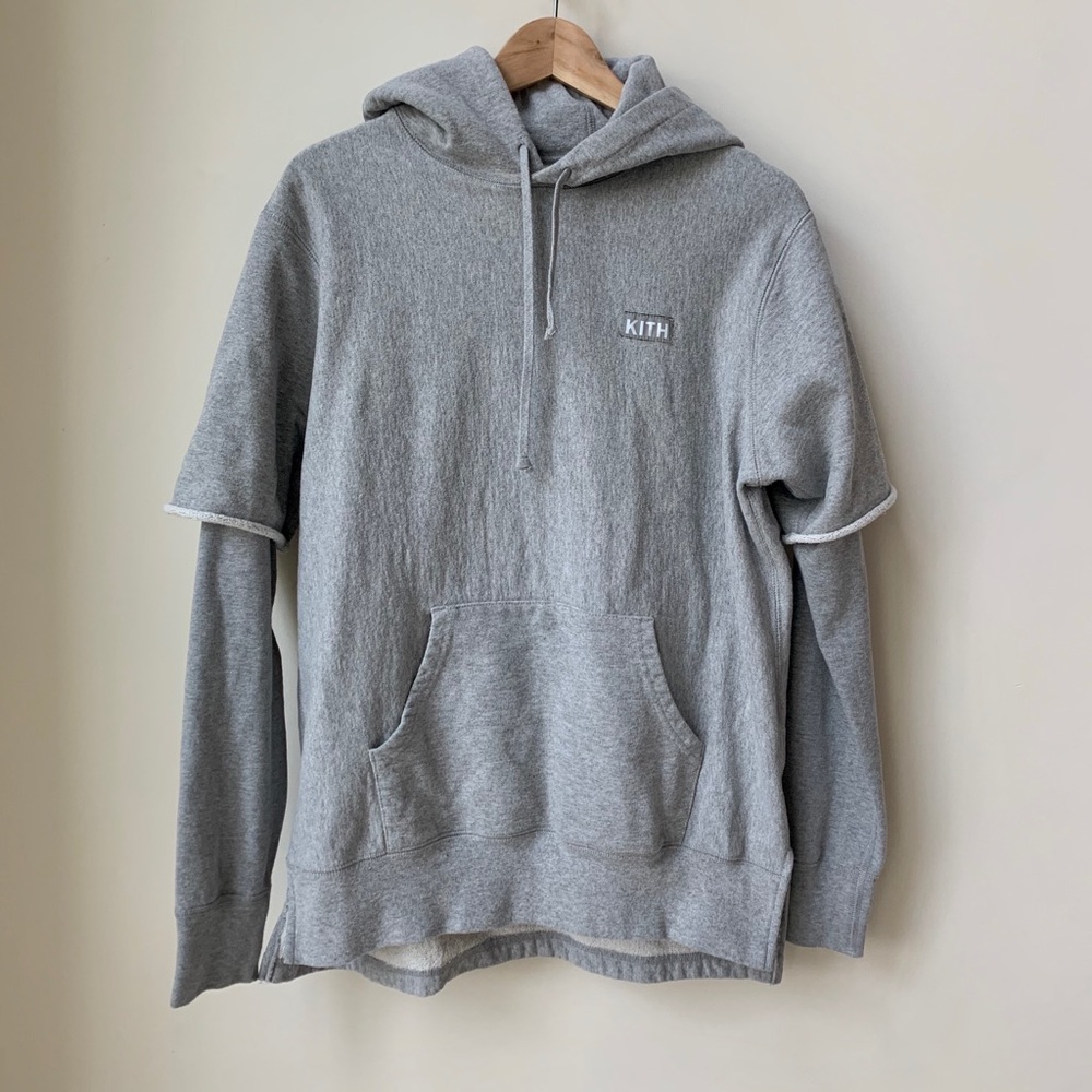 Kith Ronnie Fieg Double Layer Heather Grey Hoodie